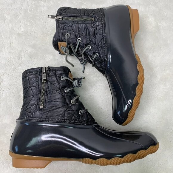 Sperry Women's Black Duck Boots Size 10 - Picture 11 of 16